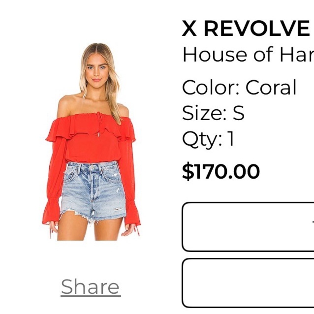 House of Harlow x REVOLVE Vibrant Coral Blouse